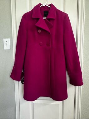 Express Fuchsia Wool Blend Double-Breasted Coat